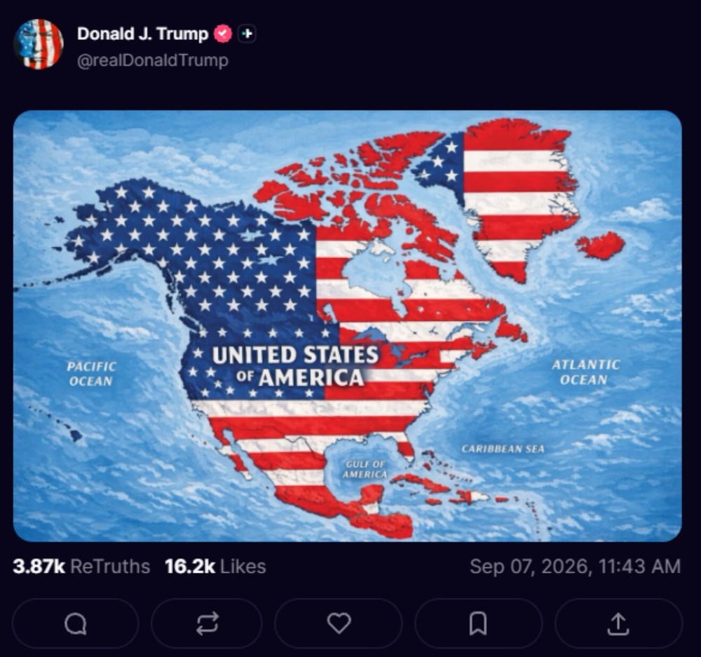 Islândia convoca embaixador dos EUA após Trump publicar mapa que anexa o país