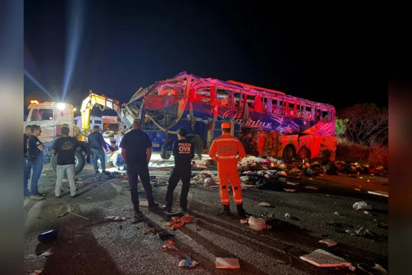 Acidente entre ônibus e caminhão na BR-116 deixa seis mortos em MG