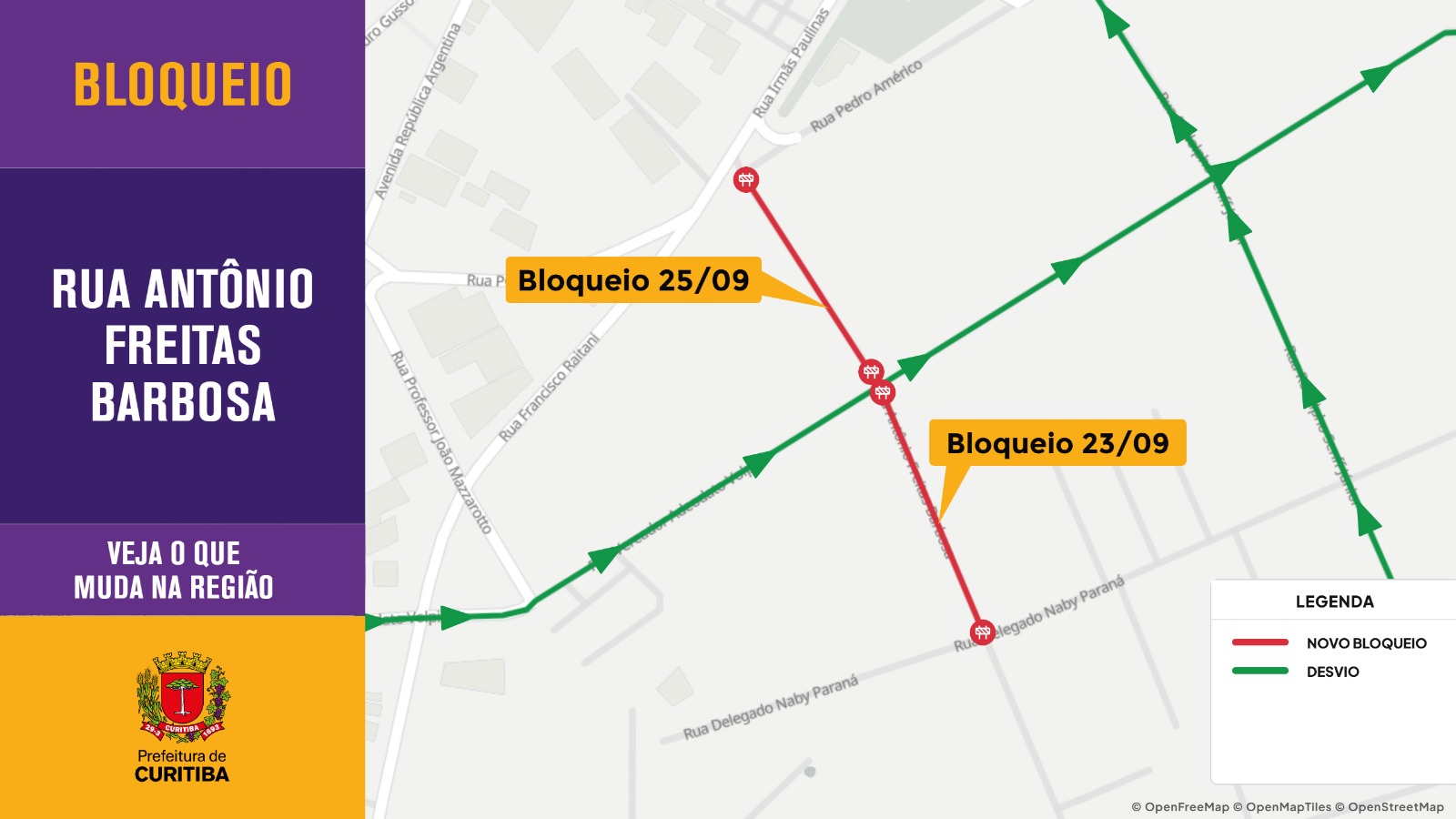 Rua do Capão Raso tem faixa bloqueada a partir desta sexta para obras de alargamento