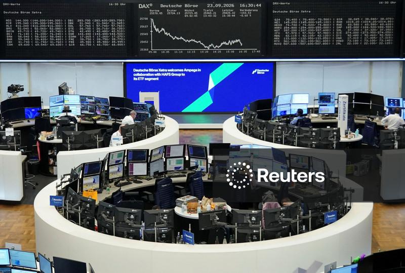 Ações europeias recuam sob peso da alta do petróleo e dos rendimentos dos títulos