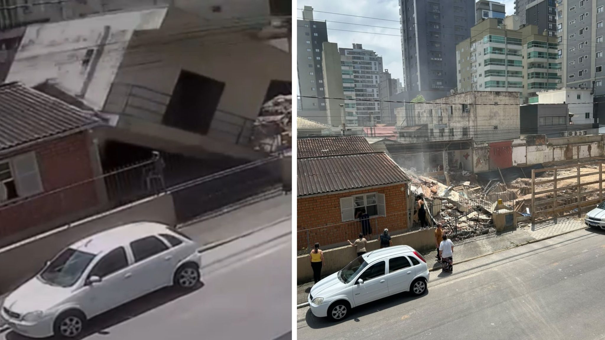 Idosa afasta neto da sala segundos antes de duas lajes desabarem em casa de praia em Itapema