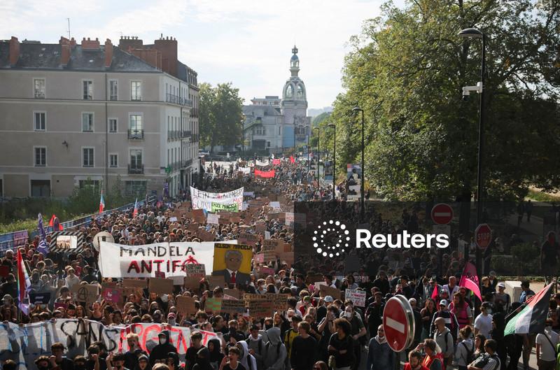 Alunos e professores protestam na França no maior dia da onda de mobilização