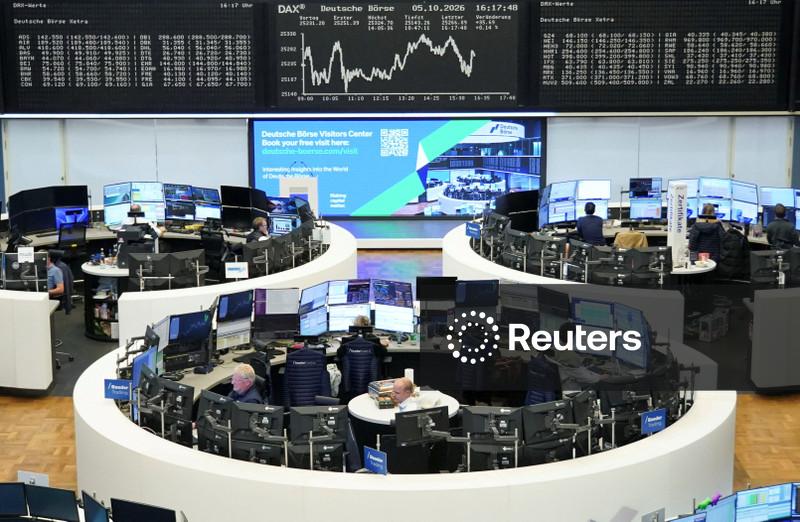 Ações europeias sobem com apetite por risco após queda nos rendimentos dos títulos e petróleo