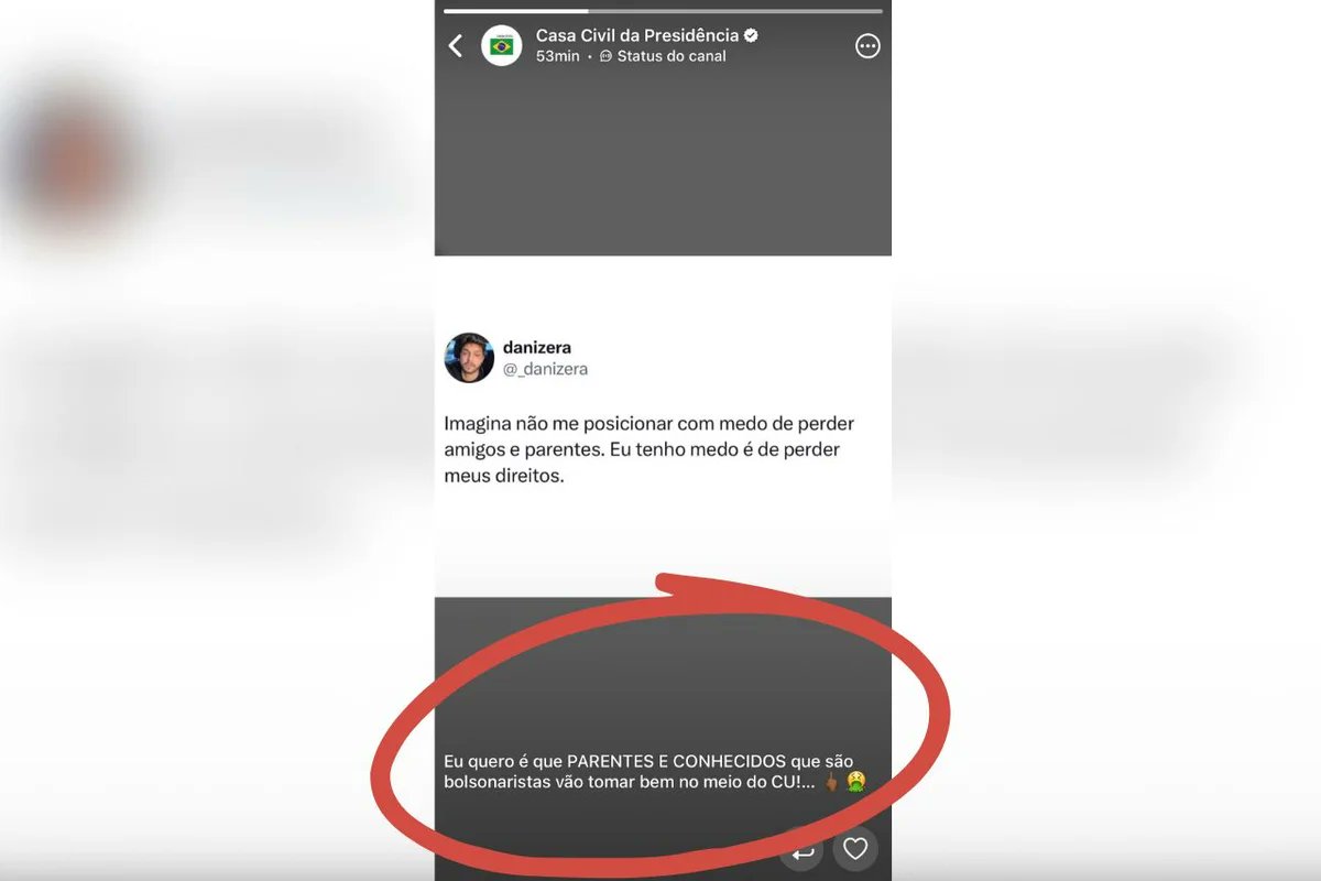 Canal da Casa Civil no WhatsApp publica ofensa a bolsonaristas e apaga mensagem